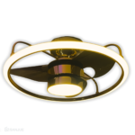 ABANICO REDONDO CON LUCES LED COLOR DORADO